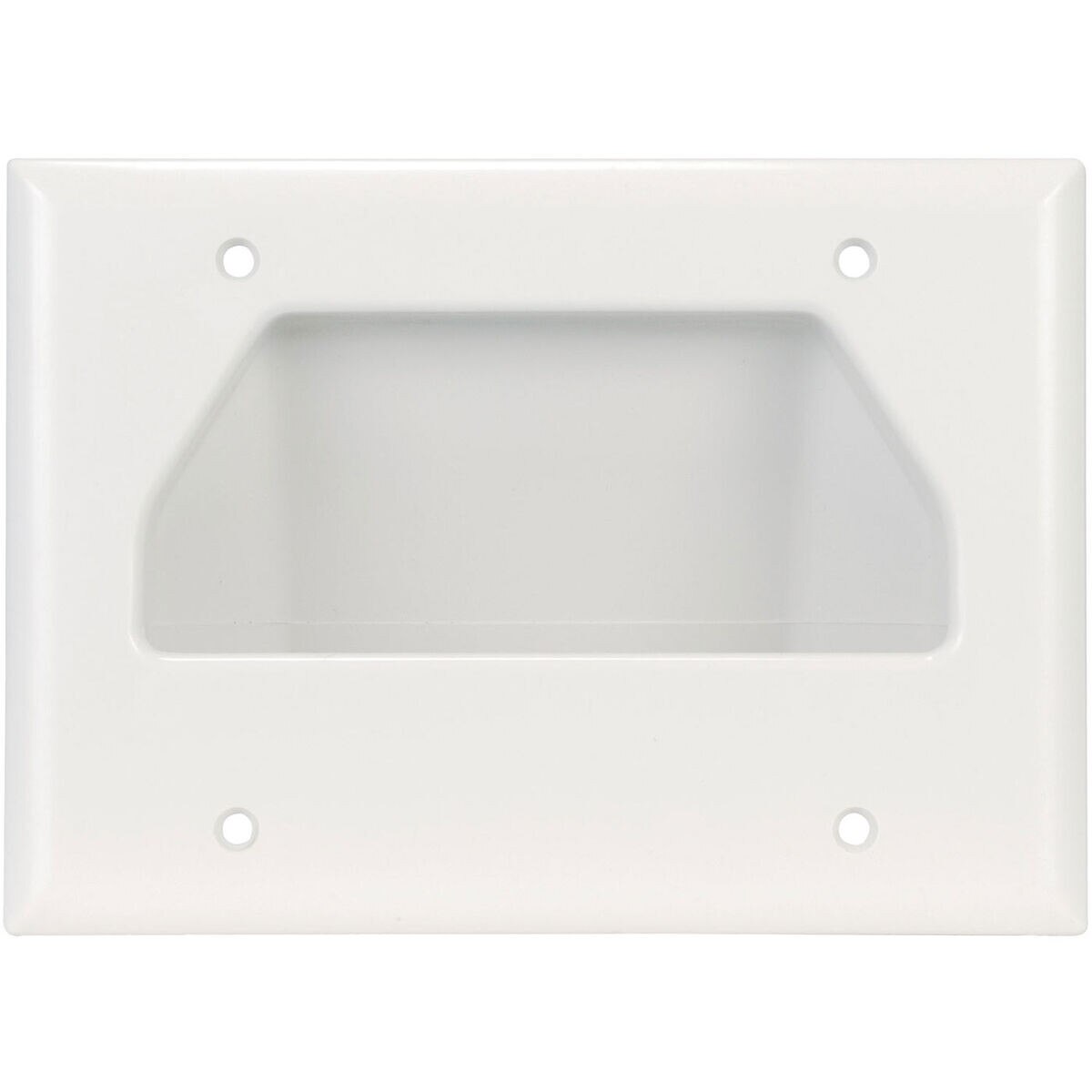 450003WH Triple Gang Recessed Bulk Cable Wall Plate White